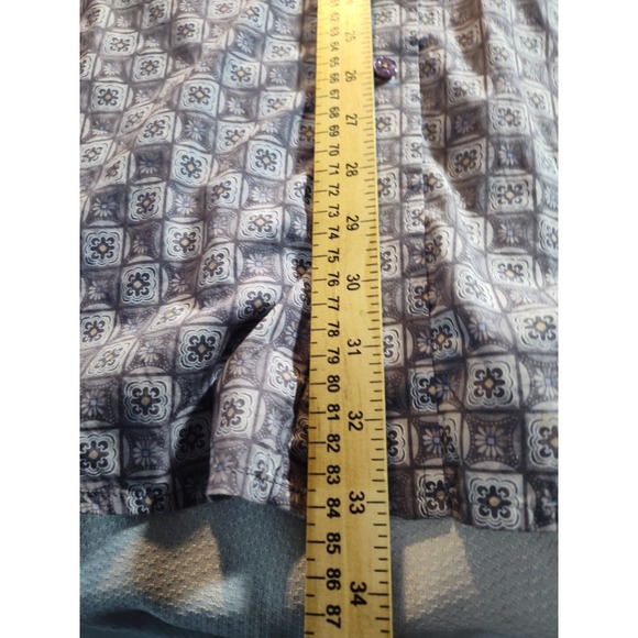☆CINCH Shirt Mens 2XL XXL Button Up Gray Long‎ Sleeve All Over Geometric 1262 - Picture 6 of 7